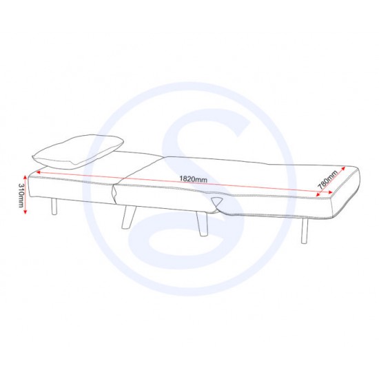 Chair Bed Grey Boucle Fabric