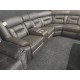 Miami Two Tone Grey Tech Leather Corner Power Recliner 